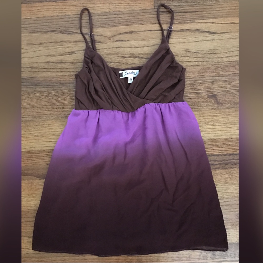 Ombre Brown and Pink Tank Top